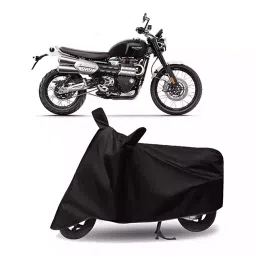 Auto Pearl Bike Cover for Triumph Scrambler 1200 BS6 (Black)-picture-12