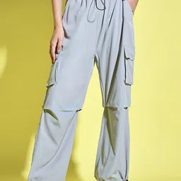 DIMPY GARMENTS Women Relaxed Loose Fit High-Rise Cargos Trousers-image-74
