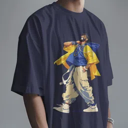 SENO TEX Graphic Printed Oversized Cotton T-shirt image 3