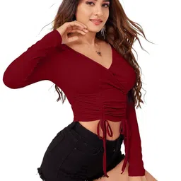 Fashion2wear Crepe Wrap Crop Top-picture-17