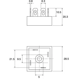 Vishay Bridge Rectifier Screw Mount 1600 V Peak Reverse Repetitive Voltage , VS-26MB160A image 3