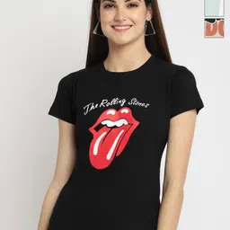 Dreambe Women Pack Of 3 Graphic Printed Round Neck Cotton T-shirts-picture-17