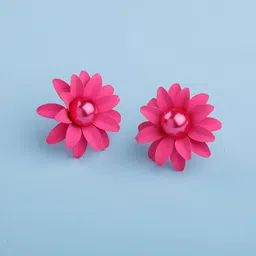 Silver Shine Floral Beaded Studs image 2