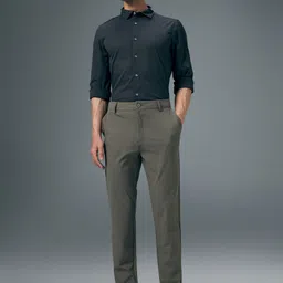 Technosport Men Relaxed Straight Leg Tapered Fit Semi-Formal Trousers image 5