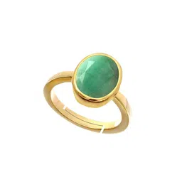RRVGEM 6.25 Ratti Gold Plated Colombian Emerald Adjustable Finger Ring-picture-17