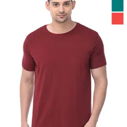 COLOR CAPITAL Unisex Pack Of 3 Solid Round Neck Cotton T-shirts-picture-50