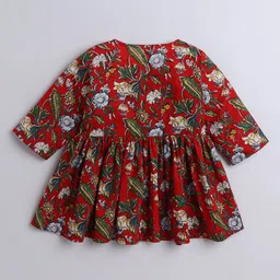 The Magic Wand Girls Floral Printed Cotton Top with Palazzo image 5