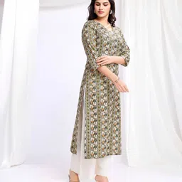 MOJILAA Women Geometric Printed Indie Prints Kurta image 2