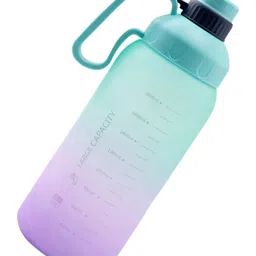 house of quirk House of Quirk1.8 Liter Time Markings BPA Free Water Bottle- Green Purple image 1