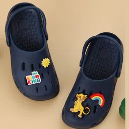 Disney by Yellow Bee Solid Perforated Clogs With Simba Charms - Navy Blue-picture-14