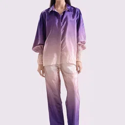 House of Kaftan Ombre Shirt Collar Pure Silk Shirt WIth Trouser-picture-20
