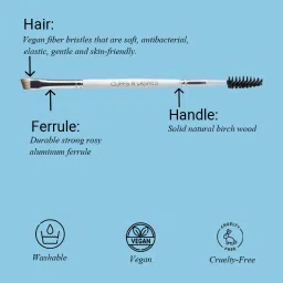 CUFFS N LASHES Fine Angled Brow Brush & Spoolie - DD07 image 4