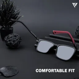 Voyage Matt Black Polarized Wayfarer Sunglasses for Men & Women - TR8077PMG4486 image 5