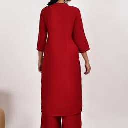 HOUSE OF PARAL Women Regular Thread Work Kurta with Palazzos image 2