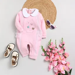 Moms Love Infants Girls Cotton Embroidered Rompers with Lace Detail-picture-46