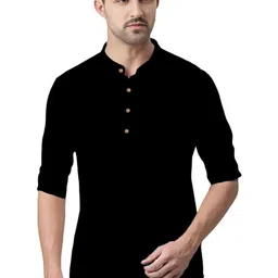 BHUVIKOO Mandarin Collar Roll-Up Sleeves Straight Kurta-picture-39