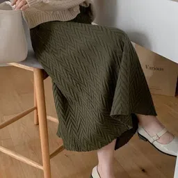 StyleCast Women Self Design Midi-Length A-Line Skirt-image-73