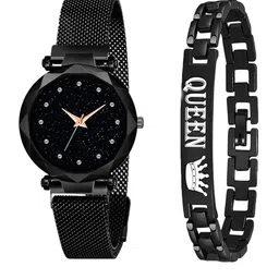 Gopal Shopcart Unisex Embellished Dial & Bracelet Style Straps Analogue Watch GR_379_Black_12 Queen-picture-17