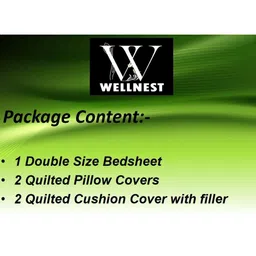 Homybees White 220 TC Bedsheet with 2 Pillow Covers image 2