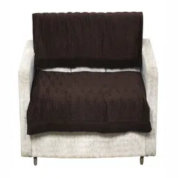 Fashion Throw Coffee Brown Velvet 2 Piece Sofa Cover-picture-38