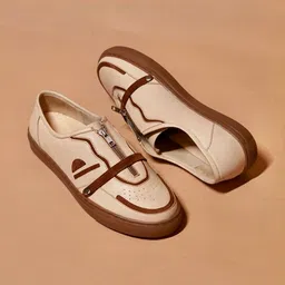 dmodot Men Printed Leather Slip-On Sneakers image 4