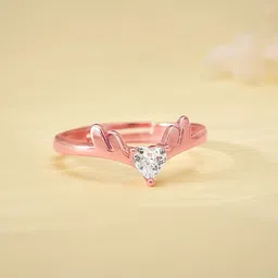 GIVA 925 Sterling Silver Rose Gold-Plated CZ Studded Elegant Deer Adjustable Ring-picture-28