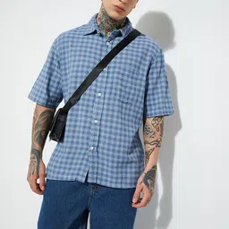 max Checked Spread Collar Cotton Shirt-picture-27