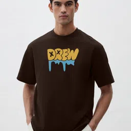 MaverIQ Men Typography Printed Round Neck Cotton Oversized T-shirt-image-68