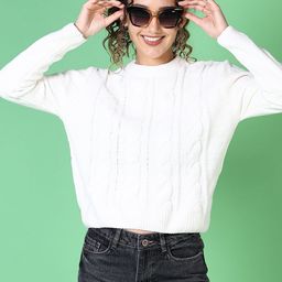 V-Mart Women Cable Knit Long Sleeves Pullover-picture-0