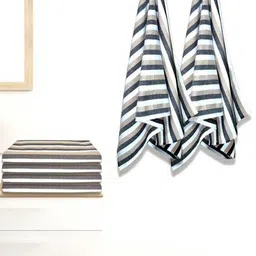 Myntra Elegant Homes Beige & White 5 Striped Cotton 150 GSM Bath Towel-picture-19