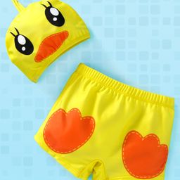 yellow bee Yellowbee Swimming Shorts With Duck Print Cap - Yellow-picture-19