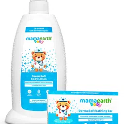 Mamaearth Baby DermaSoft Body Lotion - 250 ml & Baby Dermasoft Bathing Bar - 75 g-image-19