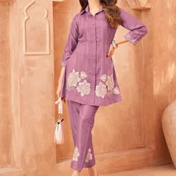 AUTUMN LANE Floral Printed Shirt Collar Tunic With Trouser-image-71