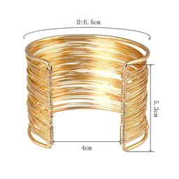 DressBerry Women Handcrafted Gold-Plated Cuff Bracelet image 2