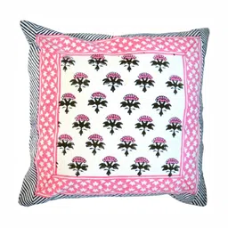 Fabric Venue White & Pink Ethnic Motifs Square Cushion Covers image 4