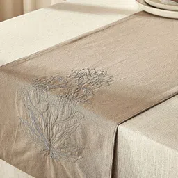 Home Centre Glimmer Luxe Halo Dusk Omna Brown Embroidered Table Runner-picture-17