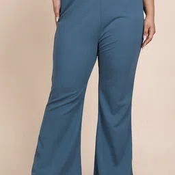 CURVE BY KASSUALLY Women Plus Size Relaxed Flared High-Rise Parallel Trousers-picture-26