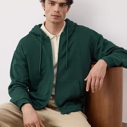 Trendyol Men Hooded Long Sleeves Front Open Sweatshirt With Pockets-picture-17