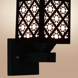 Gojeeva Black Wood Square Wall Lamps image 3