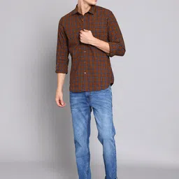 TRIGGER Men Slim Fit Checked Casual Shirt image 3