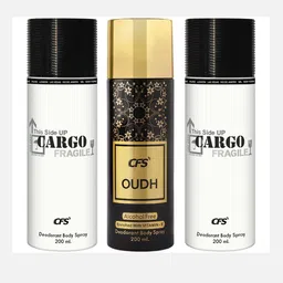 CFS Cargo Fragile Oudh Set Of 3 Last Longer Deodorants-200ml Each image 1