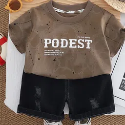 StyleCast x Revolte Boys Typography Printed T-shirt With Shorts-picture-12