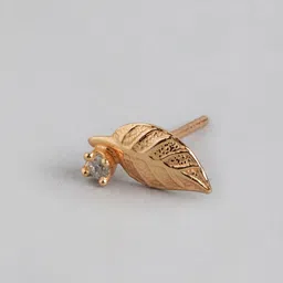 VANBELLE 925 Sterling Silver Rose Gold-Plated CZ Leaf Shaped Studs Earrings image 5