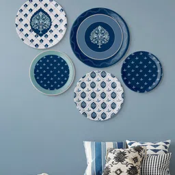 nestroots White & Blue Printed Ceramic Wall Decor-picture-13