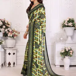 The Textile Hub Floral Beads and Stones Poly Georgette Saree image 2