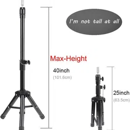 pinaka Wig Stand Tripod Mannequin Head Stand Heavy Duty Metal Adjustable Wig Stand Hair Extension image 2