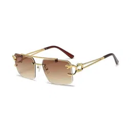Being Better Unisex Gold Lens & Gold-Toned Aviator Sunglasses with image 3