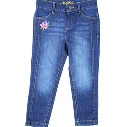 UNDER FOURTEEN ONLY Girls Slim Fit Mid-Rise Low Distress Light Fade Cotton Jeans-picture-26