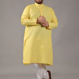 SOJANYA PLUS Size Ethnic Motifs Printed Band Collar Straight Kurta-picture-41