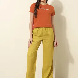 U.S. Polo Assn. Women Typography Printed Round Neck Cotton T-shirt image 5